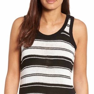 Halogen Tape Yarn Tank Sz XL Black & Ivor